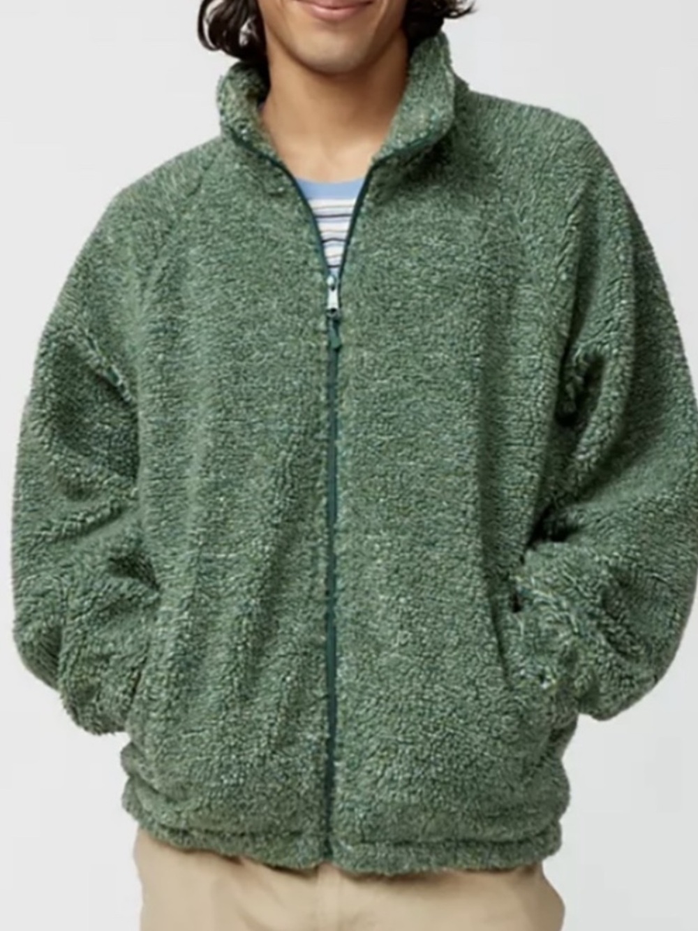 Urban Outfitters BDG Men’s High Pile Fleece Mock Neck Full Zip Jacket Medium